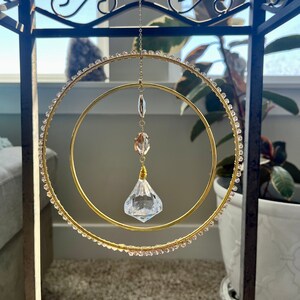 Gold Suncatcher Gift For Women Friendship Gift For Friend Crystal Sun Catcher Gold Rainbow Sun Prism Crystal Gift