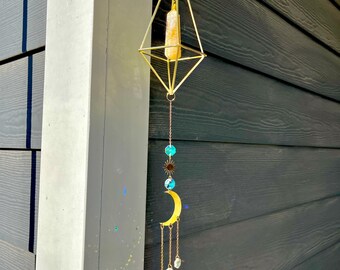 Gold Suncatcher Gift For Women Friendship Gift For Friend Citrine Sun Catcher Sun Prism