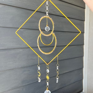Gold Suncatcher Gift For Women Friendship Gift For Friend Hanging Sun Catcher Gold Rainbow Sun Prism Elegant Gift