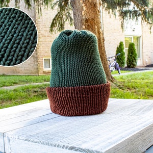 Brown-Green Beanie Hat | Nature