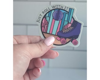 Just Roll with It Retro Sticker | Waterproof Vinyl and Dishwasher Safe | Laptop | Water bottle | Hydro Flask | Tumbler Decal