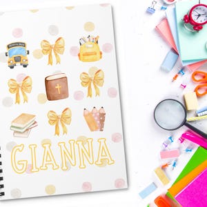 Personalized Christian Back to School Spiral Notebook - Girls Journal, School Supplies, Teacher Notebook, Coquettte Design
