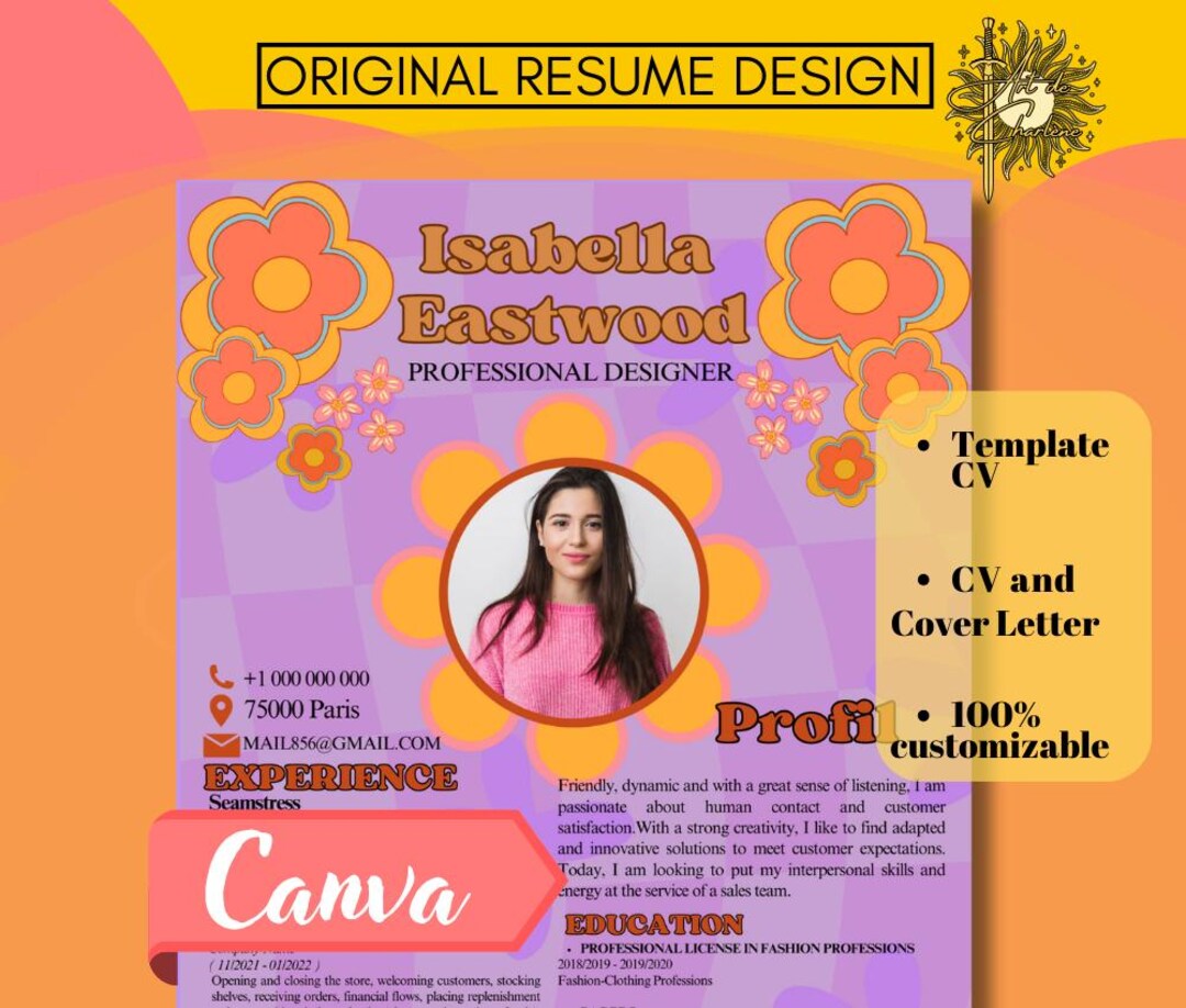 Artistic Resume Professional, CV With Photo, Professional CV Template ...
