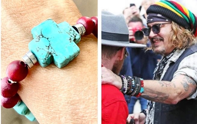 The Indian Navajo sparrow Bangle Bracelet With Natural Howlite Turquoise  Stone Worn by Johnny Depp - Etsy