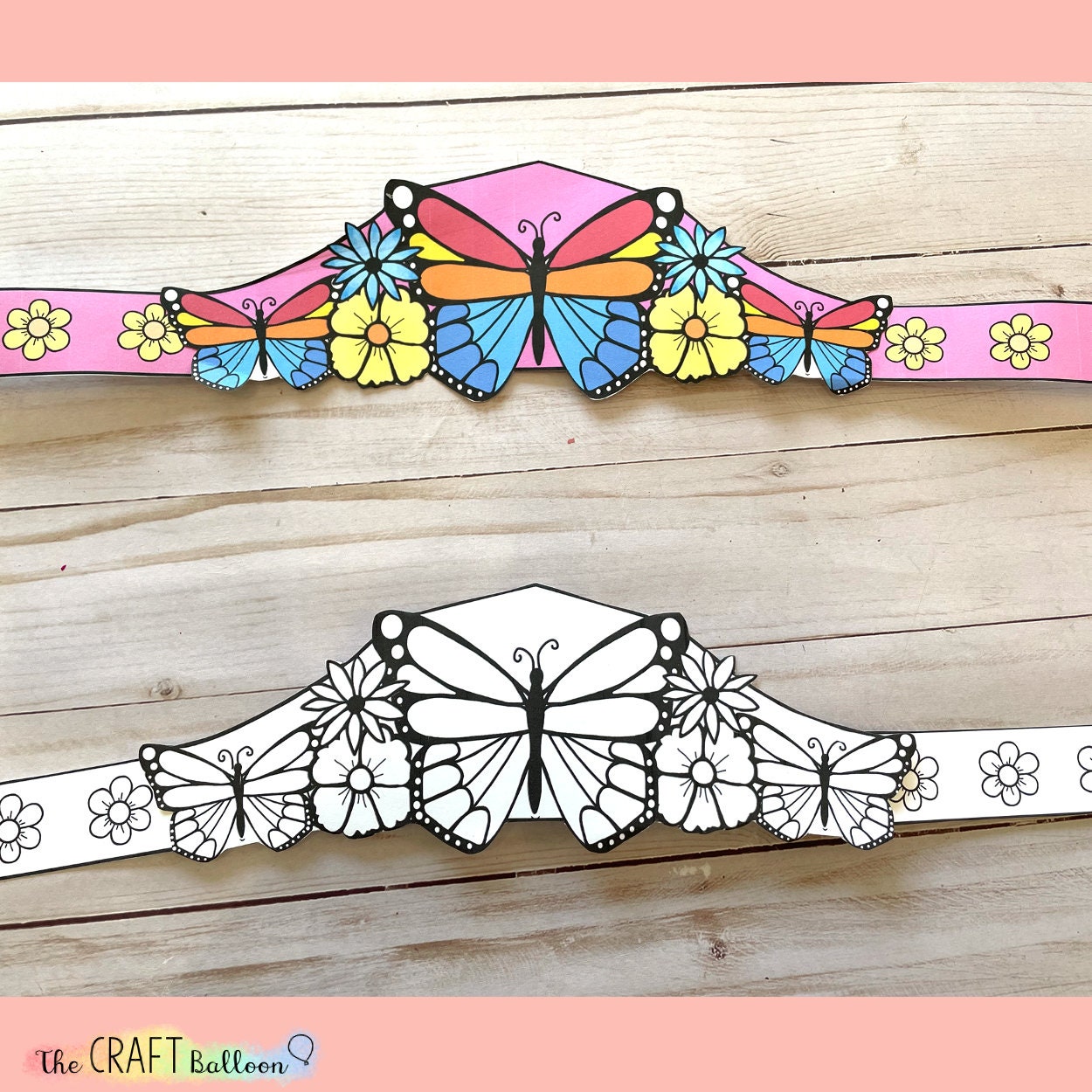Butterfly Paper Crown (printable Template) / Printable Butterfly Butterfly Paper Crown (printable Template) / Printable Butterfly