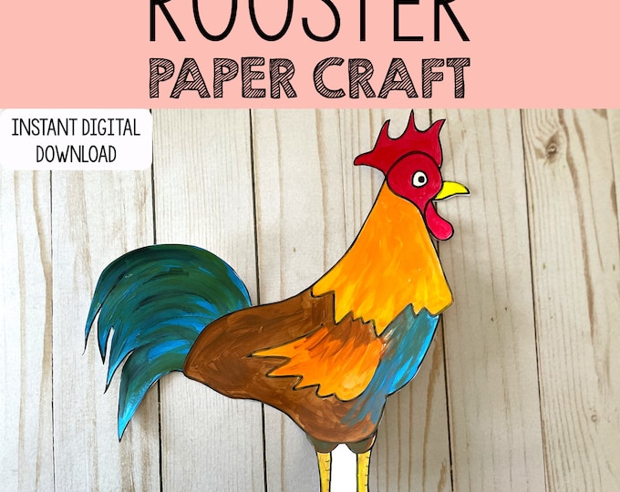 Rooster Paper Craft Printable Farm Animal Finger Puppet Kids Craft Farm ...