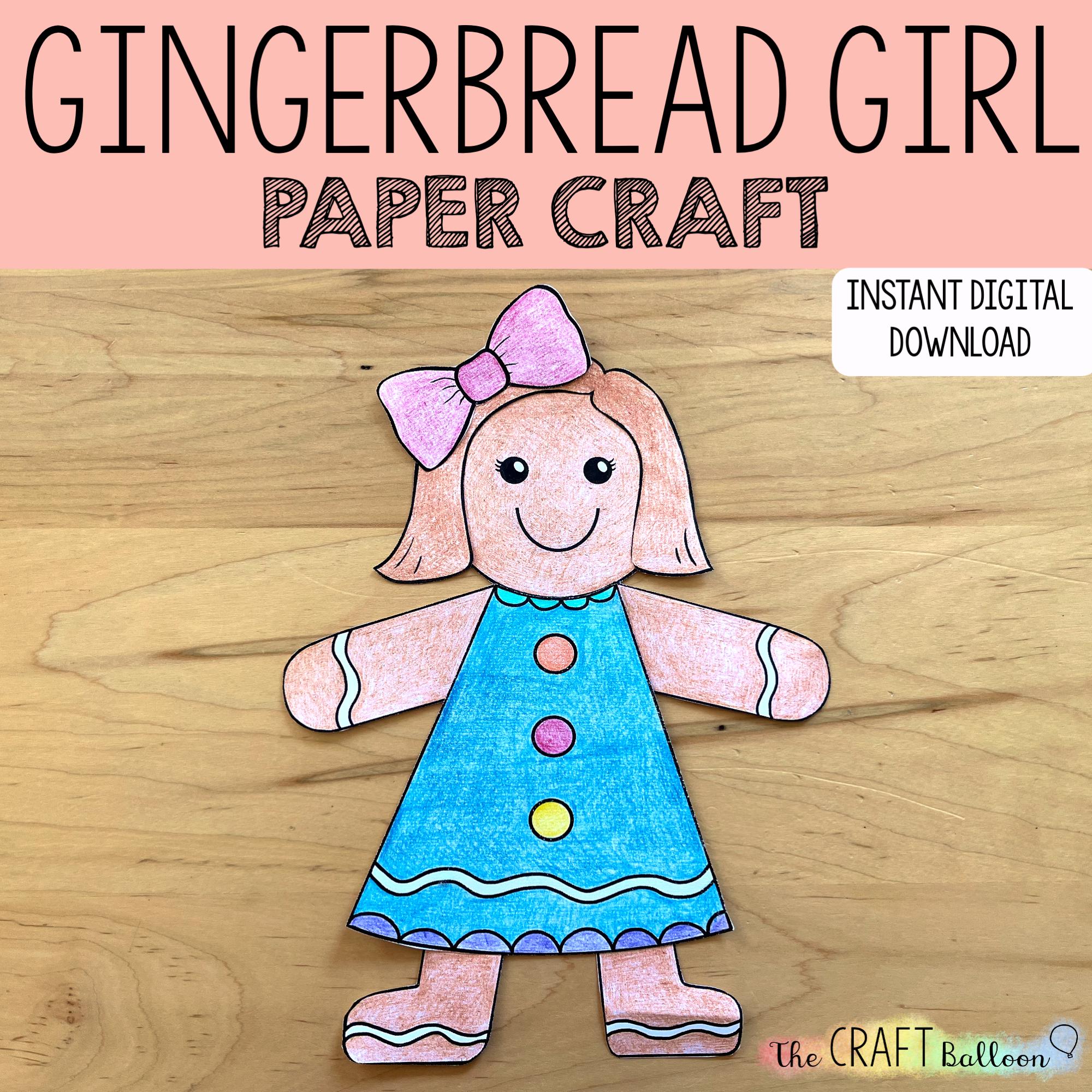 Gingerbread Lady Pattern Gingerbread Girl (printable Craft Template) - Etsy