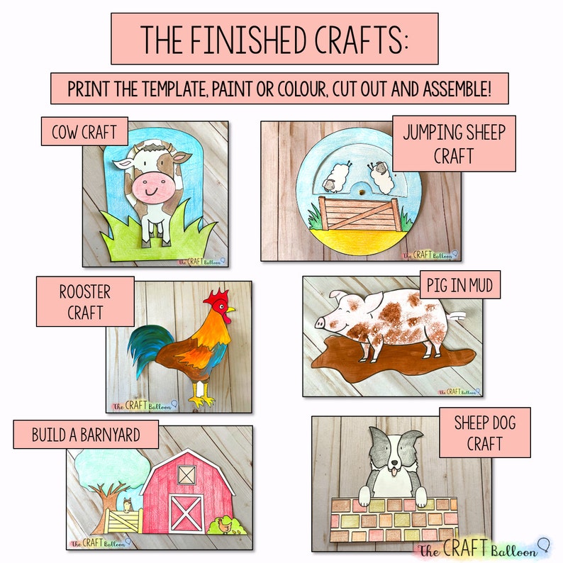 Barnyard Craft Bundle (printable Craft Templates) / PDF Digital ...