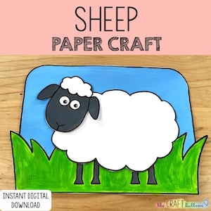 Sheep Craft for Kids, Cut and Paste Activity, Lamb Craft Project for Children, Build a Sheep, Farm or Barnyard Paper Crafts (PDF template)