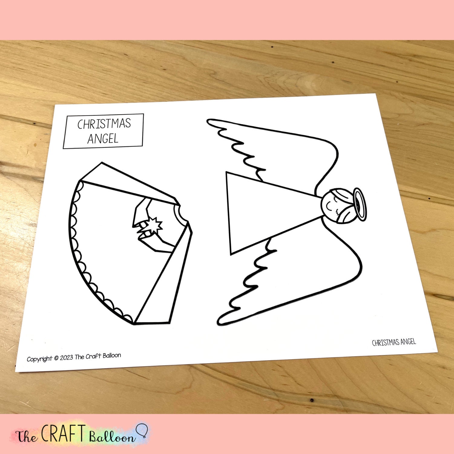 Christmas Angel Tree Decoration printable Craft Template - Etsy Canada