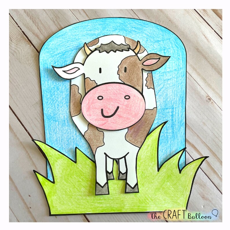 Cow Craft (printable Craft Template) / Printable Kids Craft Digital