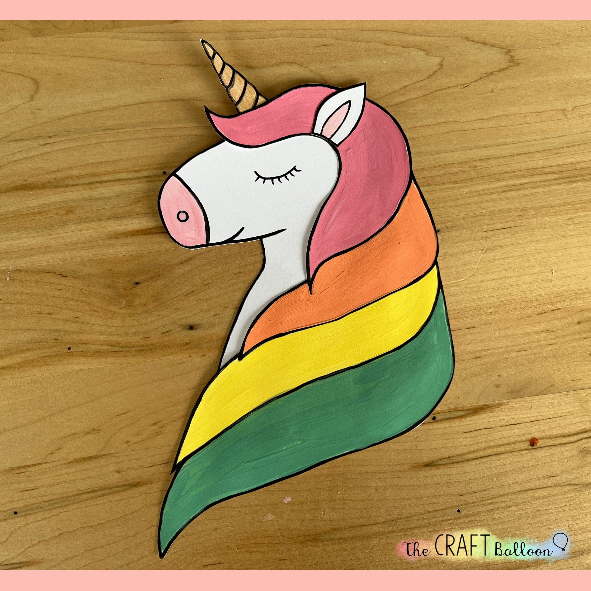 Unicorn Craft printable Craft Template / Kids Unicorn Activity / Build