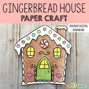 Manualidad de papel de casa de jengibre