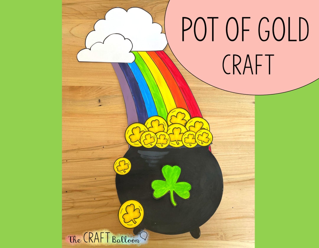 Pot of Gold printable Craft Template Etsy Pot of Gold printable Craft Template Etsy