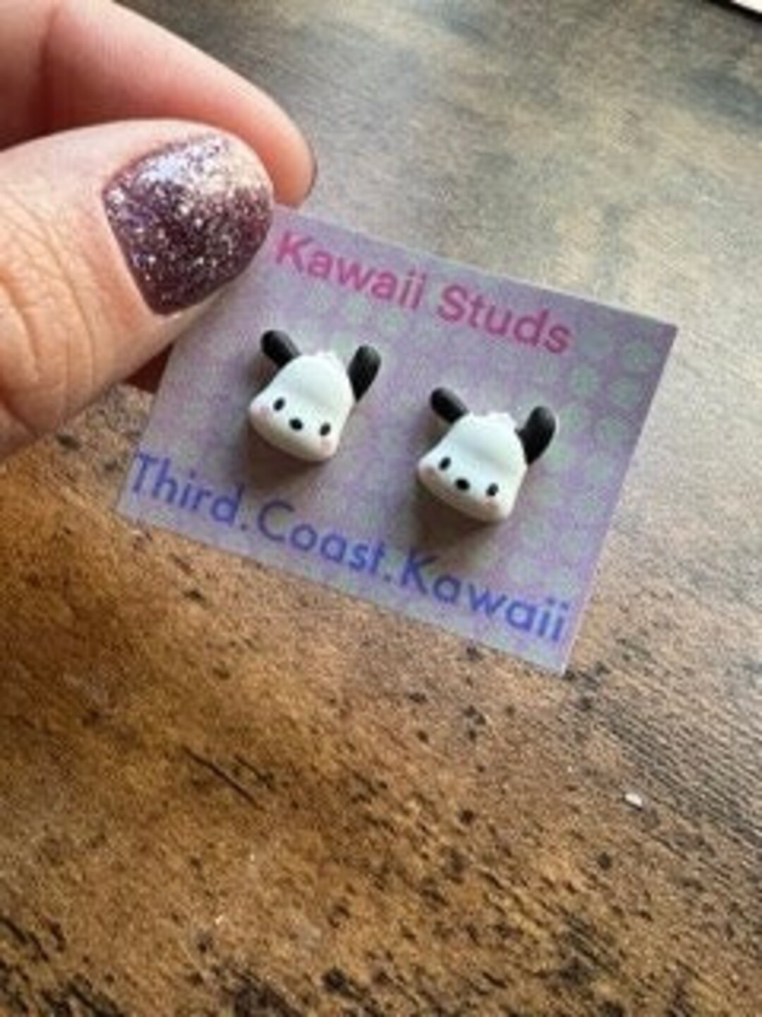 Kawaii Stud Earrings Puppy Face Etsy