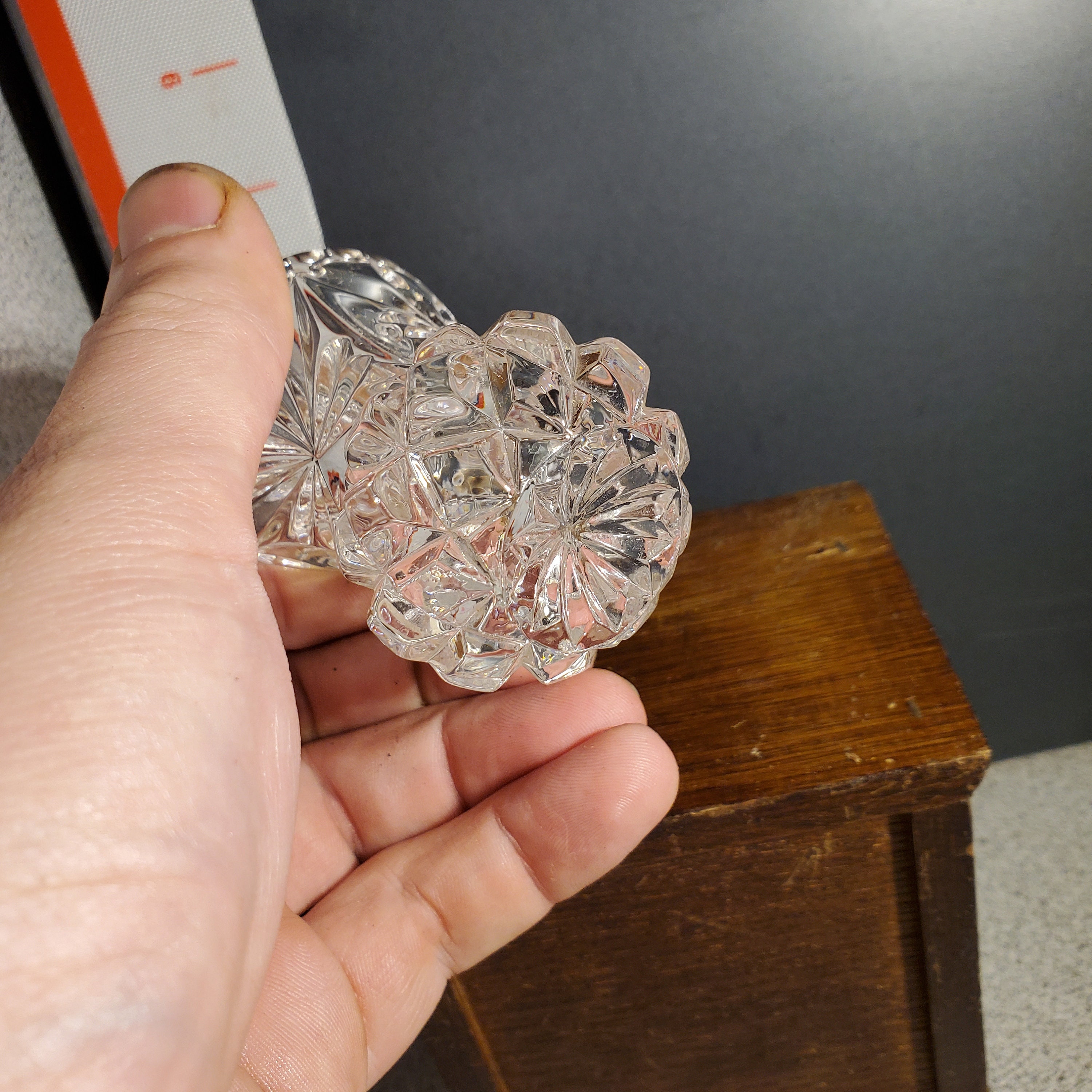 Vintage Western Germany Lead Glass Cut Crystal Glass Toothpick Holder