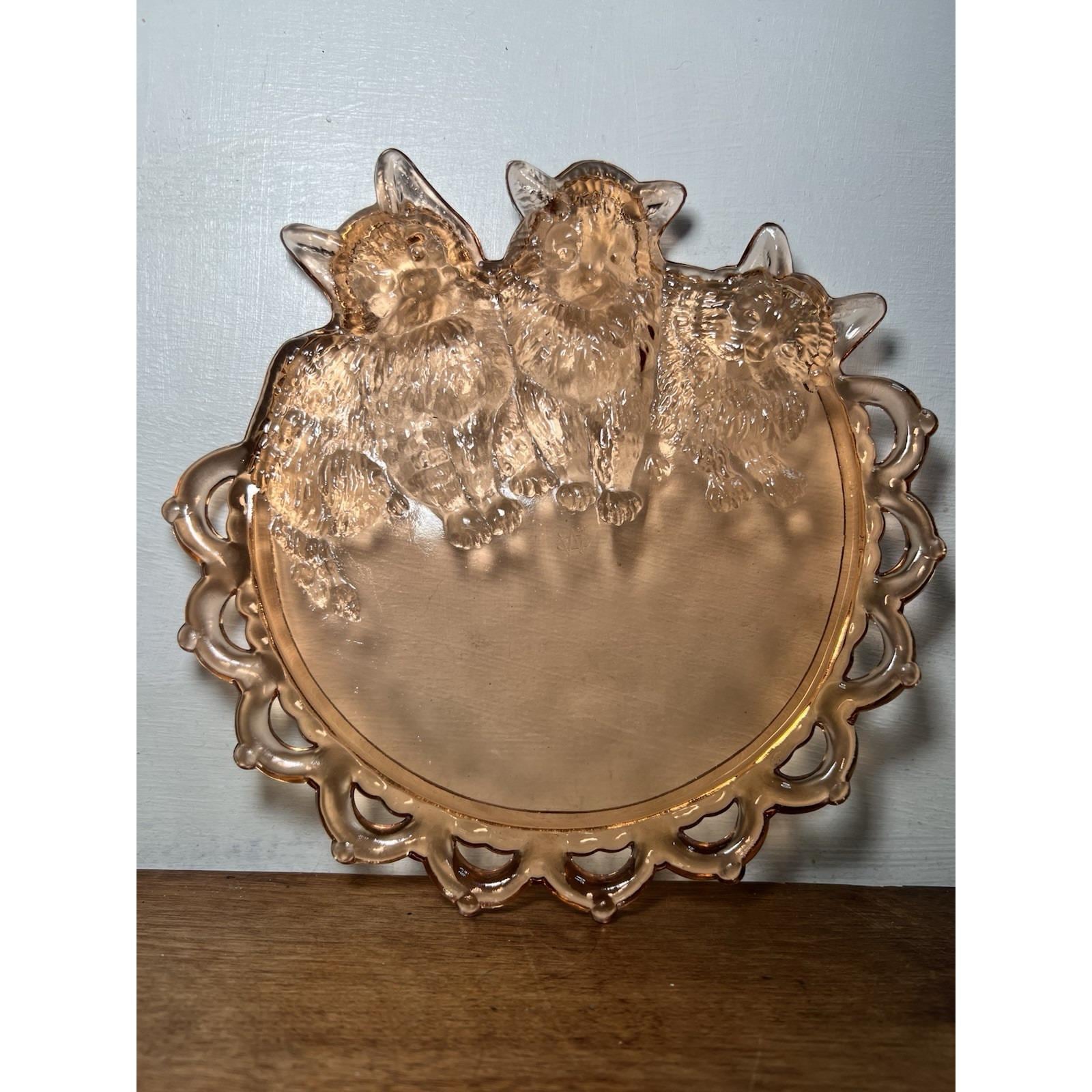 Westmoreland Glass Cats Plate - Etsy