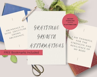 Gratitude Affirmation Cards Minimalist | Mindfulness Cards | Words Of Encouragement | Printable Cards | Positive Quotes | Digital Download