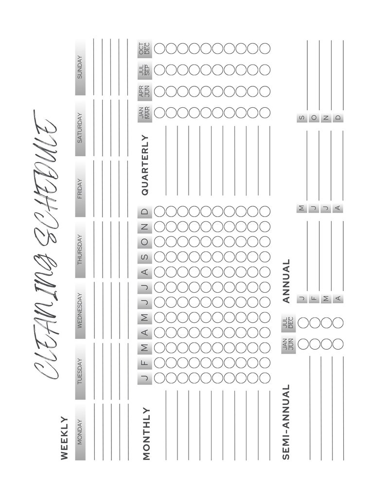 Cleaning Checklist Printable | Cleaning Schedule | House Chore List ...