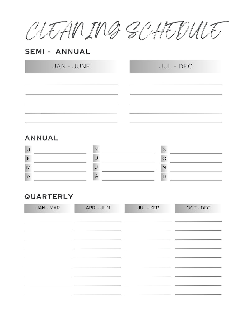 Cleaning Checklist Printable | Cleaning Schedule | House Chore List ...