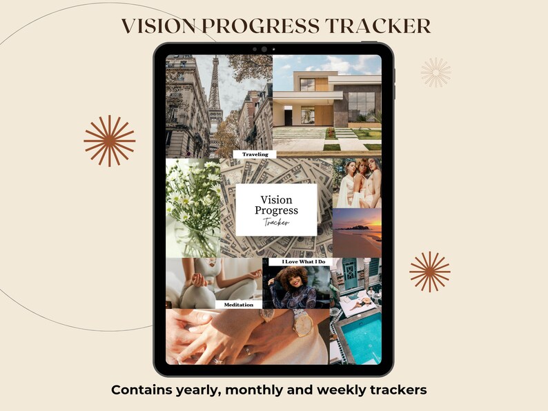 Vision Progress Tracker Digital Download: Goal Setting & Progress ...