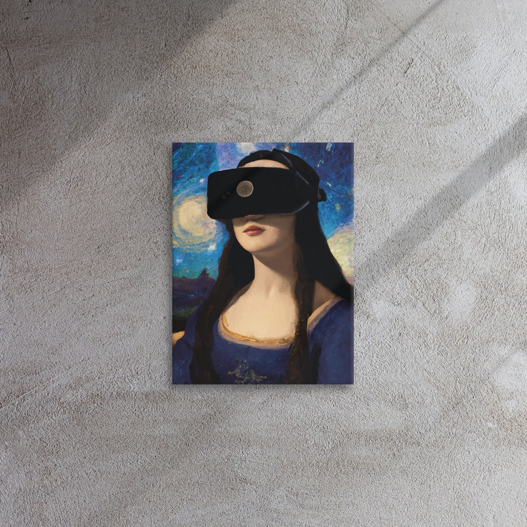 Modern Mona Lisa in Starry Night Thin Canvas - Etsy