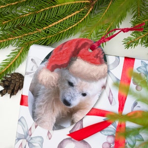Polar Bear Cub Digital Artwork Houten ornament en koelkastmagneet