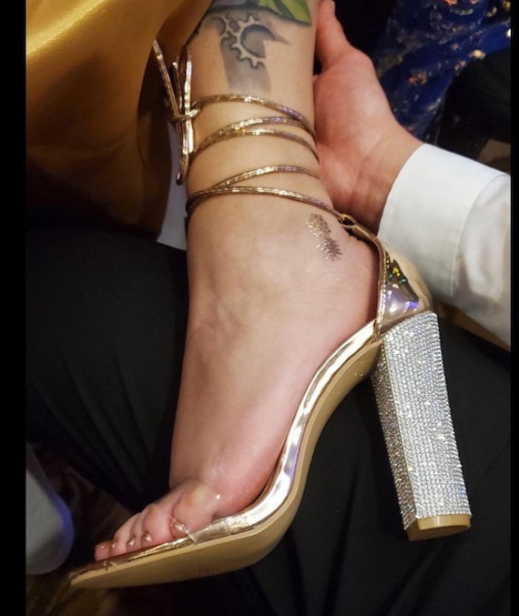 Bling heel sandals hotsell