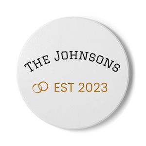 Personalized Ceramic Coaster Set, Wedding Gift Coasters, Custom Home Decor, Family Name Coaster, Housewarming Gift