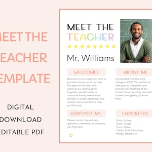 Meet the teacher template, editable meet the teacher letter, rainbow template