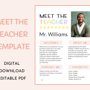 Meet the teacher template, editable meet the teacher letter, rainbow template