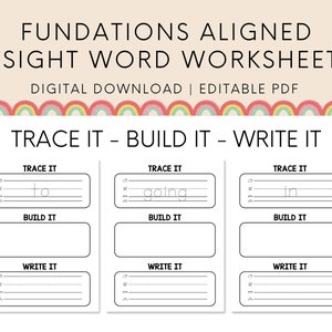 sight word worksheet, heart word activity, writing centers, site word kindergarten centers, editable digital download, instant printable