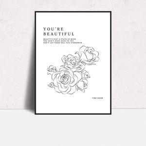 Eres hermosa, la rosa, 8.5 x 10, Kpop, Woosung, Dojoon, Jaehyeong, Hajoon, impresión digital, impresión de arte mural, descargas digitales, arte imprimible