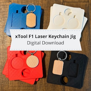 Keychain Jig Digital Download, xTool F1 Laser Jig STL file, 3D Printed Jig Plans, Laser Engraved Template File