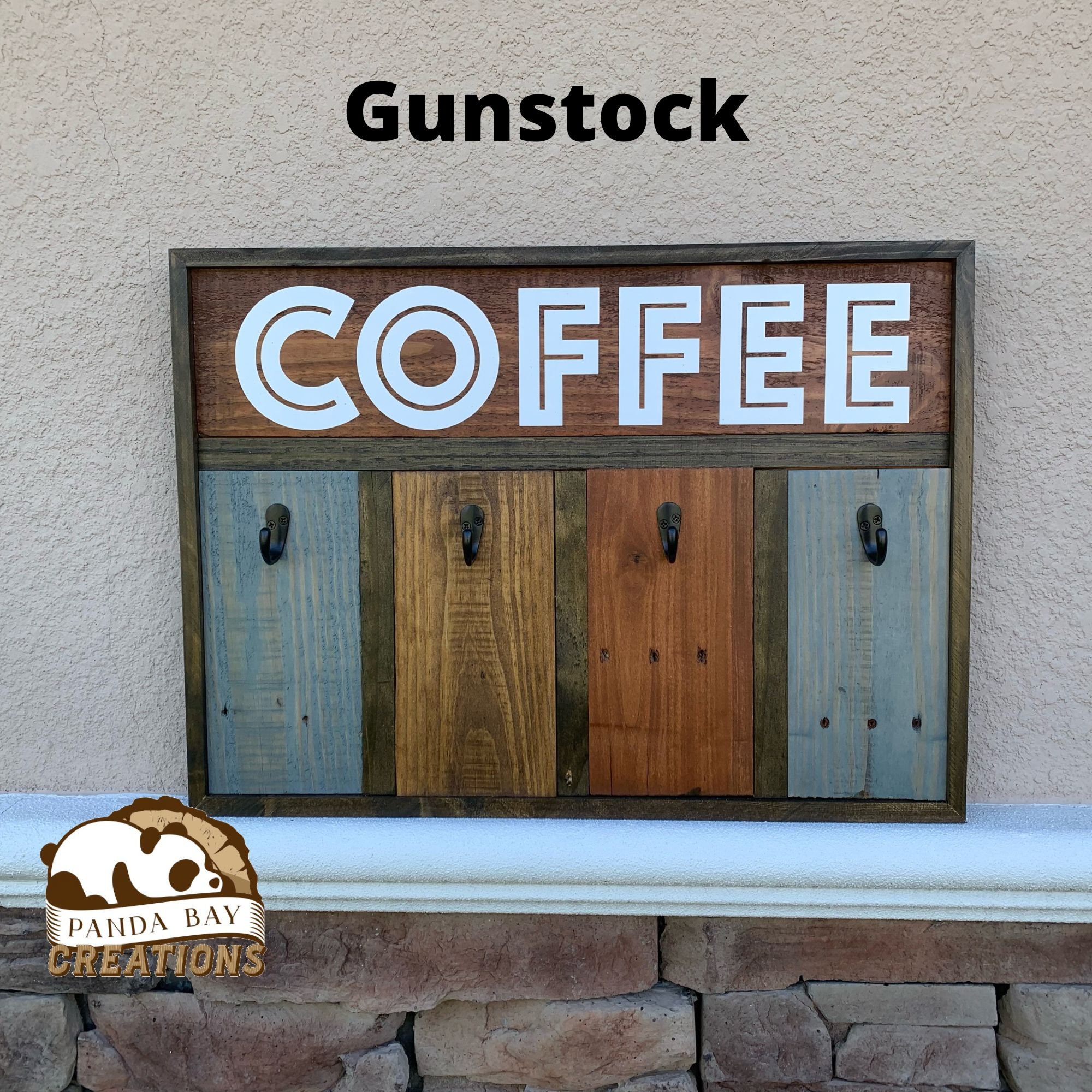 Rustic Farmhouse Hanging Coffee Mug Rack