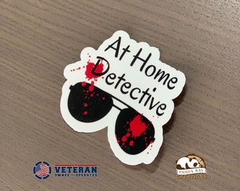 True Crime Sticker / Laptop Decals / Hydroflask / Waterproof / Water bottle / True Crime Junkie / At Home Detective / Crime Shows