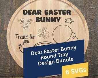Desenhos de bandeja com coelhinho da Páscoa - Arquivos SVG para gravação a laser