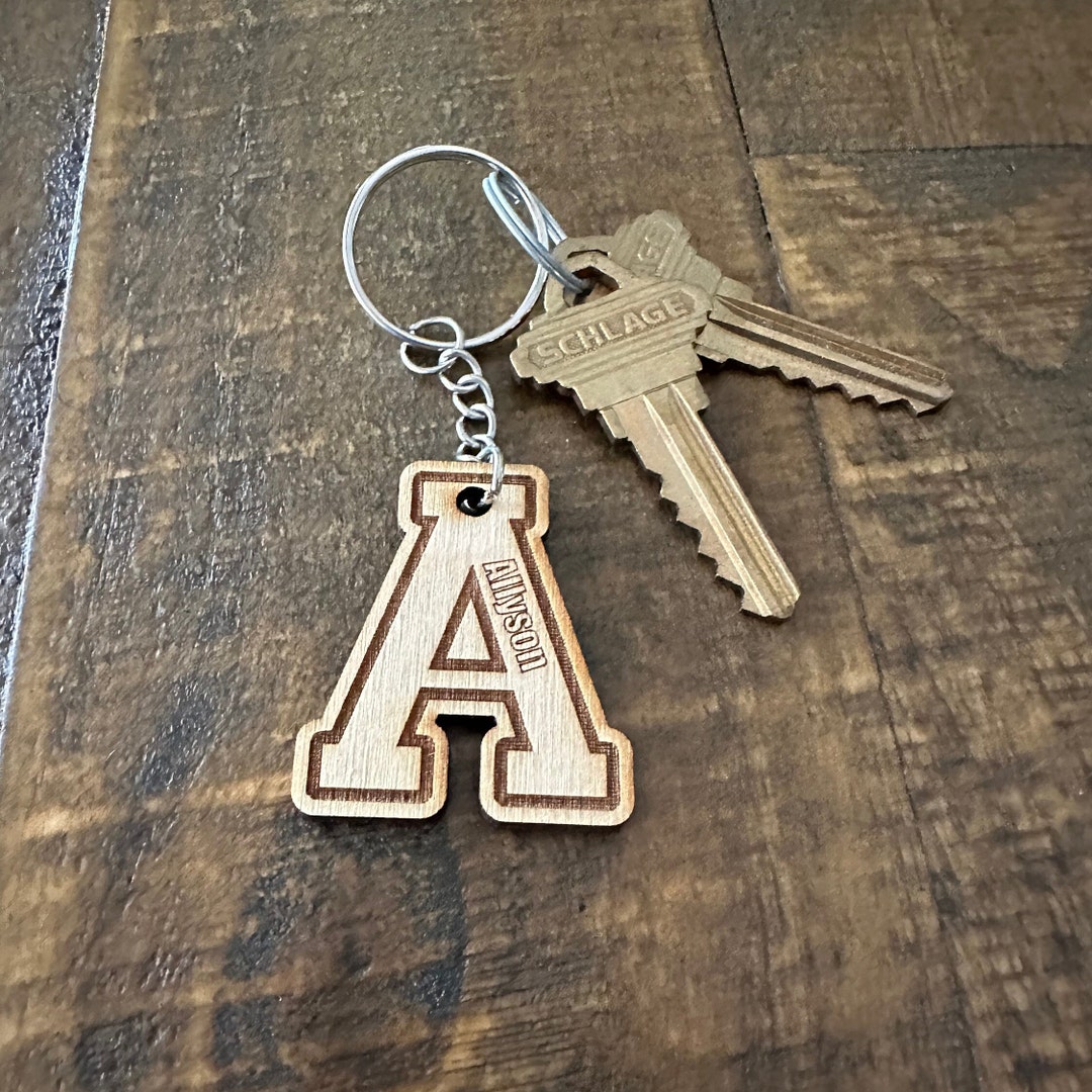 Key First Name Custom Initial Keychain, Laser Engraved With First Name, Personalized ...