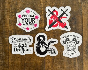 Dungeons and Dragons Sticker Set - RPG-Inspired Vinyl Decals for Game Night Fun
