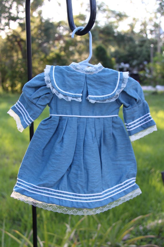 Handmade Forget-me-not Blue Cotton Dress for 2224 Antique French & German Dolls #35 - Etsy Handmade Forget-me-not Blue Cotton Dress for 2224 Antique French & German Dolls #35 - Etsy