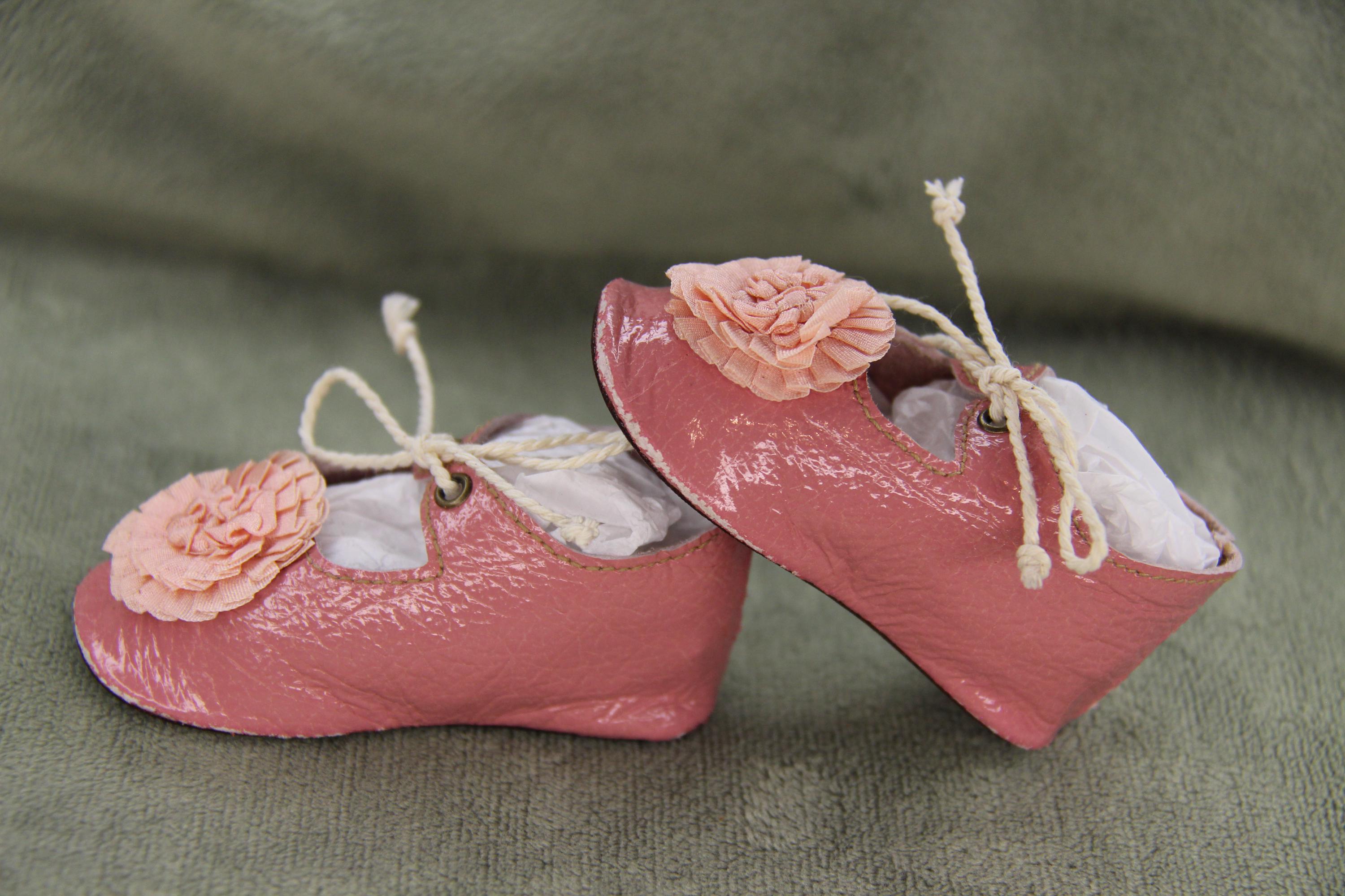 Chaussures en cuir pour poupée ancienne Kestner Jumeau Bru Jne 2-7/8(73 mm) #130 Dolantik - France