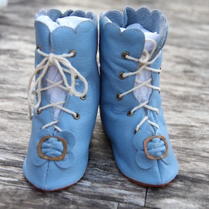 Leather boots for antique doll Kestner Jumeau Bru 3-1/2&quot; (90mm) #29 Dolantik