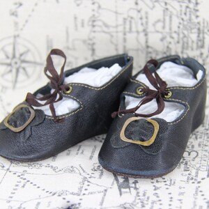 Leather shoes for antique doll Kestner Jumeau Bru Jne 3-5/8"(90mm) #137 Dolantik