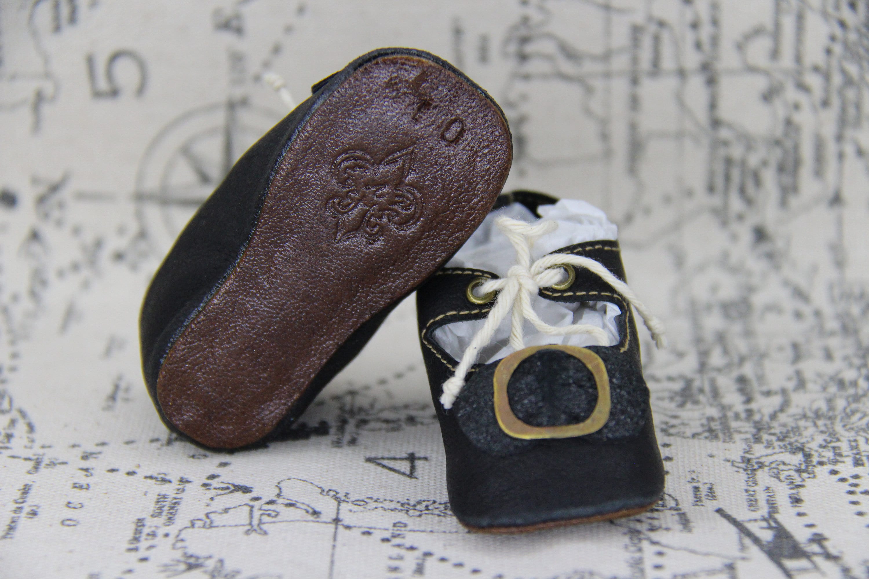 Chaussures en cuir pour poupée ancienne~Kestner Jumeau Bru Jne DEP~ 4 3/8(110 mm) #170 Dolantik - France