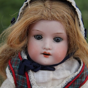 14.5&quot; Antique German Bisque Doll AM 370 7/0 DP Armand Marseille Leather Body 563