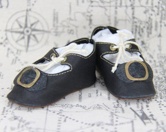 Chaussures en cuir pour poupée ancienne ~ Kestner Jumeau Bru