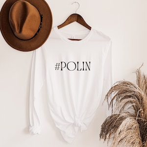 Bridgerton &quot;#POLIN&quot; Long Sleeve Tee, Penelope Featherington and Colin Bridgerton, Period Drama Shirt, Netflix