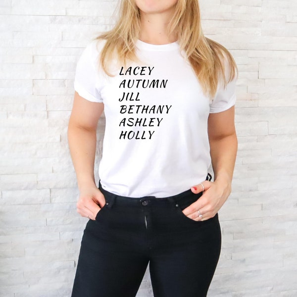 Hallmark Leading Women T-shirt, "Lacey, Autumn, Jill, Bethany Ashley, Holly" T-shirt, Hallmark Movie Channel