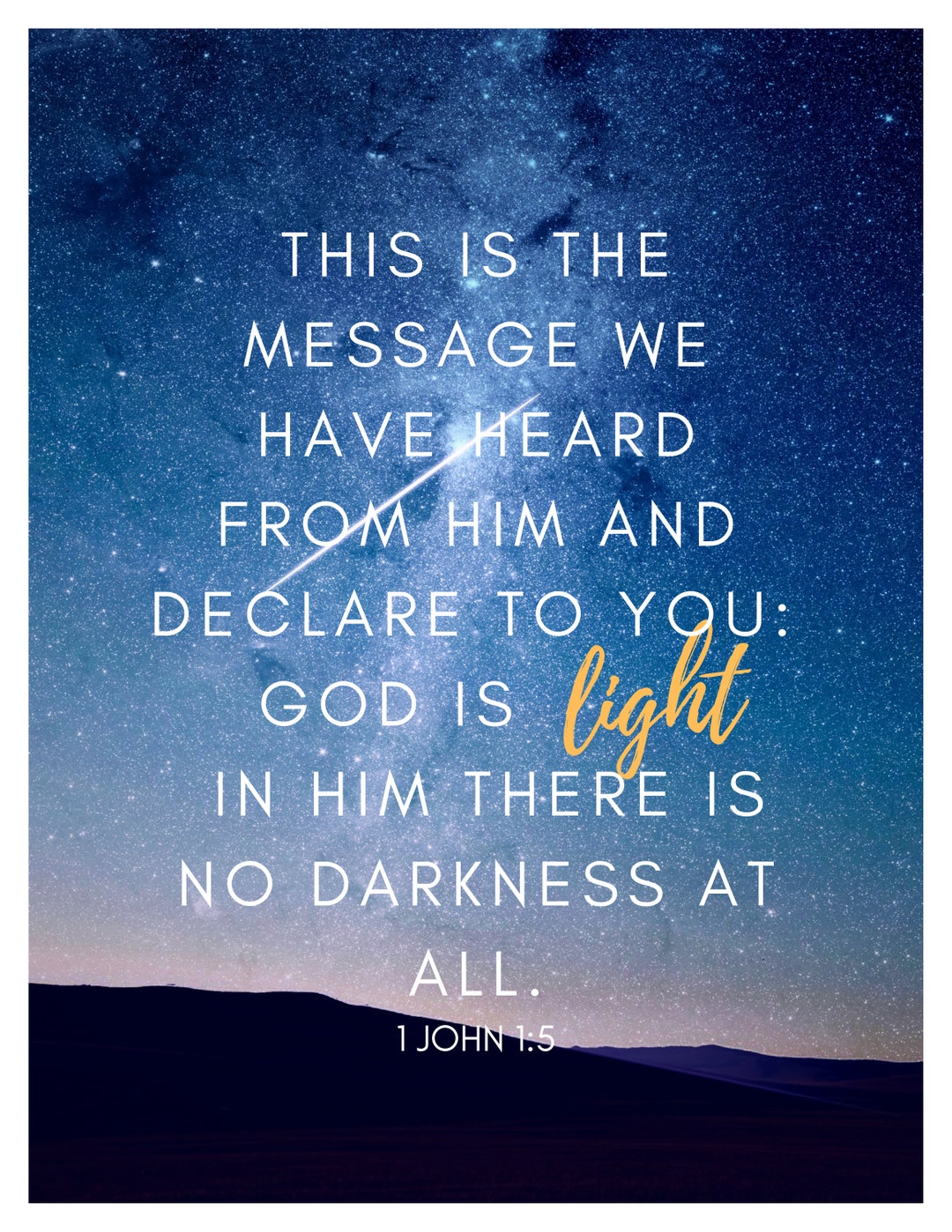 1 John 1 5 Bible Verse Download Etsy