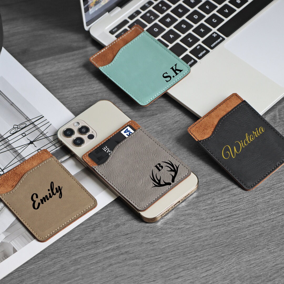 Custom Phone Wallet, Personalized Card Holder , Leather Phone Wallet